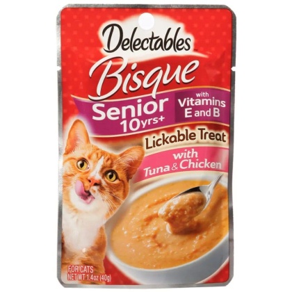 Hartz Delectables Bisque Senior Lickable Cat Treats - Tuna & Chicken