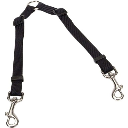 Coastal Pet Two Dog Adjustable Nylon Coupler Black