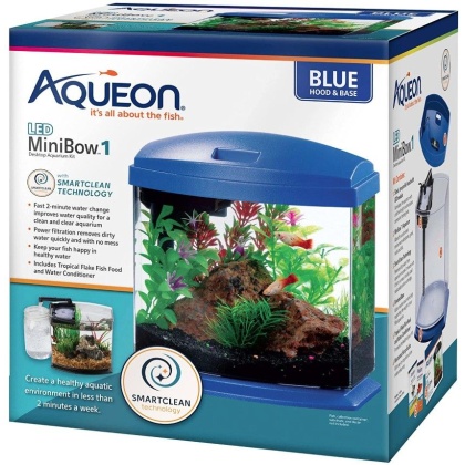 Aqueon LED MiniBow 1 SmartClean Aquarium Kit Blue