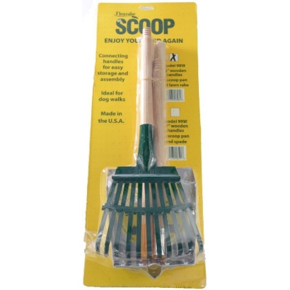 Flexrake Scoop and Steel Rake Set with Wood Handle - Small