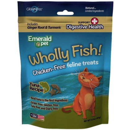 Emerald Pet Wholly Fish! Digestive Health Cat Treats Tuna Recipe