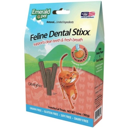 Emerald Pet Feline Dental Stixx Salmon and Pumpkin Recipe