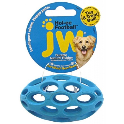 JW Pet Hol-ee Football Rubber Dog Toy