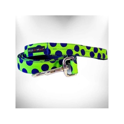 Blue Dot on Green - Polka Dot Dog - Neon Leads  - REGULAR Lead 1\